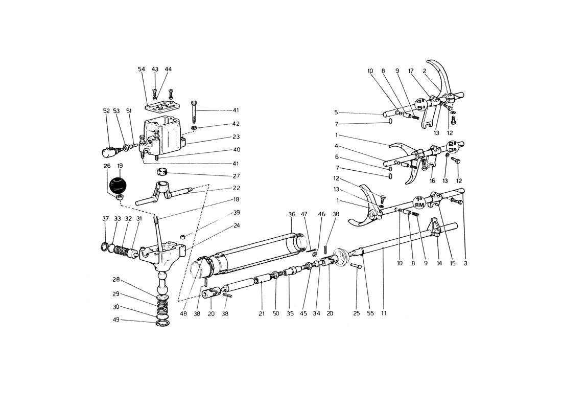 GEARBOX CONTROLS (UP TO CAR NO. 17535)
